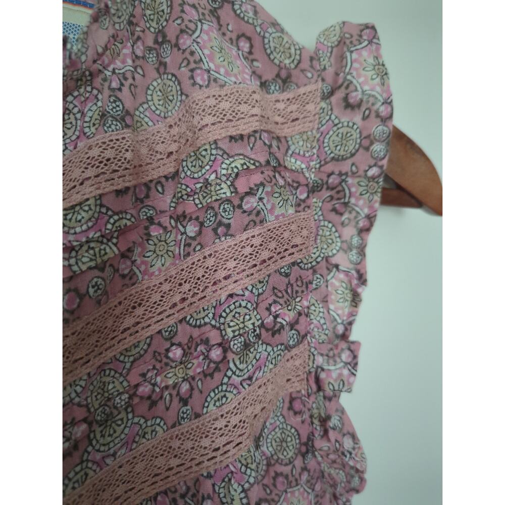 Bell By Alicia Bell Pink Flutter Sleeve Boho Top - Picture 4 of 6